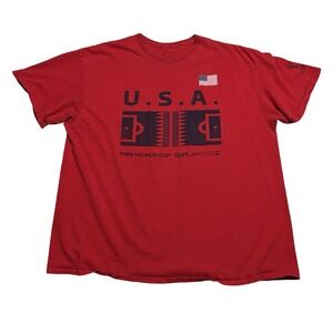 FIFA World Cup 2022 Qatar T Shirt USA Soccer Graphic Red Official Licensed XL‎